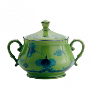 Ginori Oriente Italiano Malachite Sugar Bowl w/ Cover - 9.5 oz